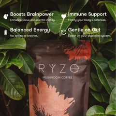 RYZE Mushroom Coffee — Organic Instant Coffee with Cordyceps & Reishi, 30 Servings Q0