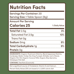 RYZE Mushroom Matcha — Organic Instant Matcha Latte with Lion's Mane & King Trumpet, 30 Servings W8