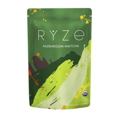 RYZE Mushroom Matcha — Organic Instant Matcha Latte with Lion's Mane & King Trumpet, 30 Servings W8