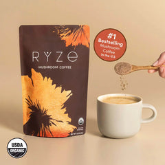 RYZE Mushroom Coffee — Organic Instant Coffee with Cordyceps & Reishi, 30 Servings L7