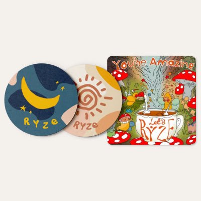 Coasters + Mushroom Magnet R7