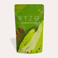 RYZE Mushroom Matcha - with 6 Organic Adaptogenic Mushrooms Grown In USA and Ceremonial-Grade Japanese Matcha G3
