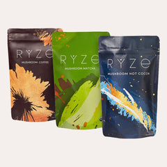 RYZE Mushroom Matcha - with 6 Organic Adaptogenic Mushrooms Grown In USA and Ceremonial-Grade Japanese Matcha G3