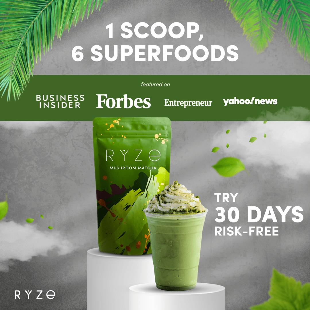 RYZE Organic Mushroom Matcha Starter Kit (60 servings) V9