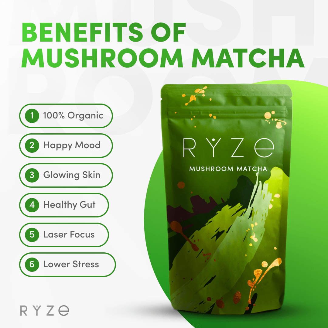 RYZE Organic Mushroom Matcha Starter Kit (60 servings) V9